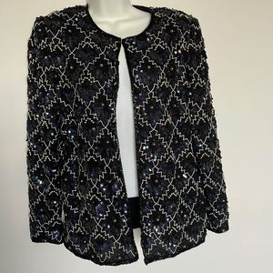SALE! SALE! SALE!! Vintage Laurence Kazar 100% silk sequin jacket